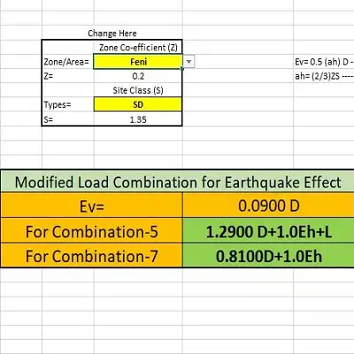 A.3. Vertical Earthquake Effect Cal. Excel As per BNBC-2020
