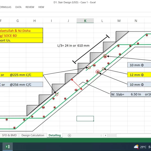 D6 Staircase Design Excel Sheet Case 6 Civil Engineers Training   D1. Stair Design  USD  E1702913751401 600x600.webp